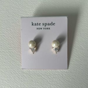Kate Spade pierced pearl and gem earrings